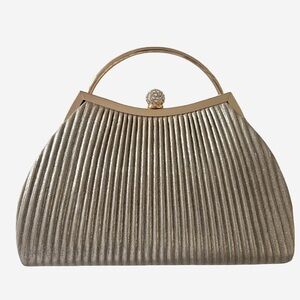 Gold Pleated Clutch